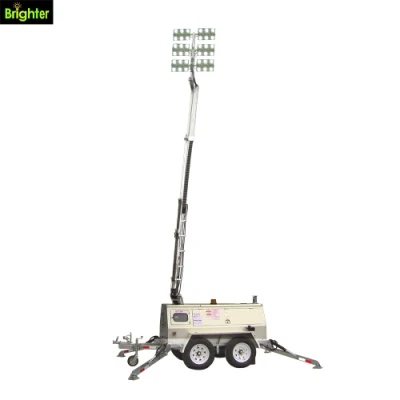 Torre di illuminazione per esterni Sport Field Mobile con lampada a LED E montante di altezza 9 m.