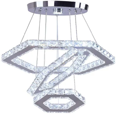 Lampada a sospensione con illuminazione a cristallo LED moderna, a sospensione, forma quadrata Decorativo