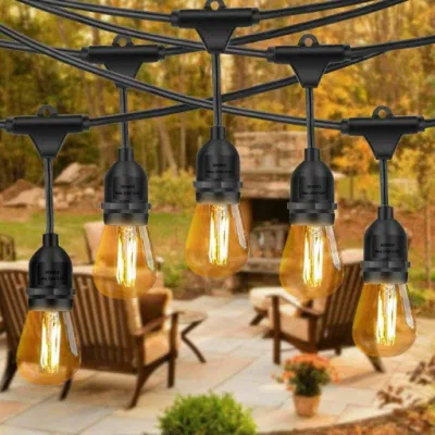 15m 15 lampadine S14 Garden String luci con bianco caldo Lampadine IP65 Natale decorativo String luci