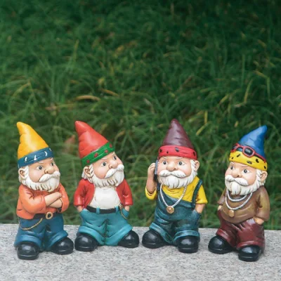 Beard bianco resina Gnome Funny narf Old Man statue fatto a mano Ornamenti da giardino Wyz20930