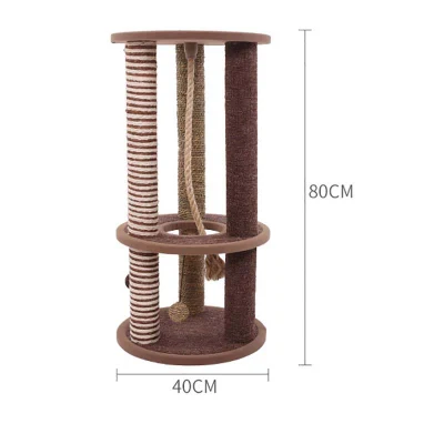 Alto Sisal Pole Cat Climbing Tree Frame moderno Cat Scratcher Posta con giocattoli a sfera