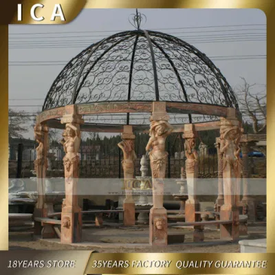 Gazebo Hot sale Red Marble Garden Pavilion