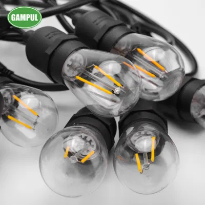 Luci a corda a LED impermeabili per esterni con filamento a LED 14PCS S14 Lampadine per illuminazione decorativa domestica