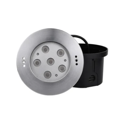 Ultra-Thin IP68 impermeabile LED subacquea piscina rotonda rotonda in acciaio inox Fontana in acciaio lampada Giardino Stagno Paesaggio decorazione in-terra luce sotterranea