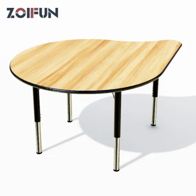 Piano in MDF a goccia con bordo in PVC PU per mobili da riunione; tavolo per attività in pubblico