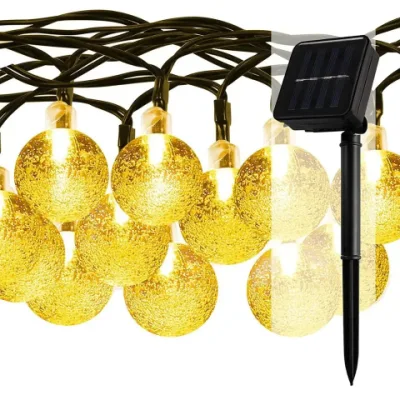 Luce decorativa da giardino Natale LED Fairy luce solare cristallo Lampada a corda