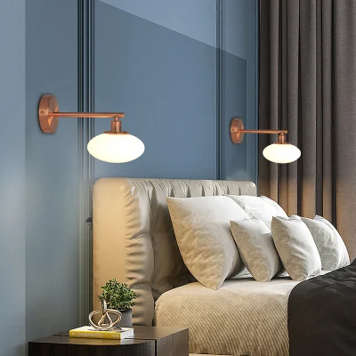 2023 moderno splendido arredo vetro Sconces Light Hotel Bedside Wall Lampada