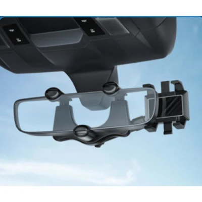 Supporto universale per telefono da auto girevole a 360 gradi e retrattile Rearview Supporto per telefono con specchio Bl20546