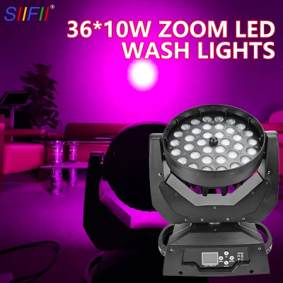 36 PCS 10 W RGBW 4 in 1 LED uplights Zoom RGBW ad alta potenza Luce LED per la testa mobile di lavaggio