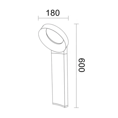 LED IP65 da 12 W per esterni, con montante in alluminio, prato da giardino Leggero