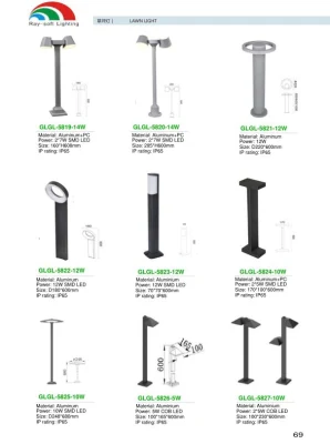 LED IP65 da 12 W per esterni, con montante in alluminio, prato da giardino Leggero