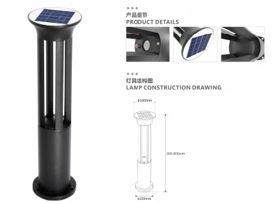 IP65 LED solare impermeabile Paesaggio in alluminio cortile Bollard Giardino prato Luce montante