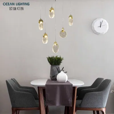 Illuminazione da soffitto di lusso decorativa lampada rotonda da 3W con sospensione per cucina Lampada a sospensione con lampadario a LED moderno