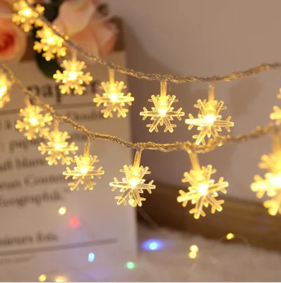 Garland a batteria funzionamento a Garden Holiday Light Snowflake LED String Fairy Luci per matrimoni, feste, decorazioni natalizie