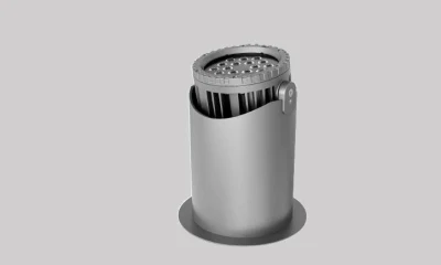 Cilindro in alluminio pressofuso impermeabile impermeabile, manica a LED IP66 impermeabile, con pianale a terra Luce per piantana per esterni