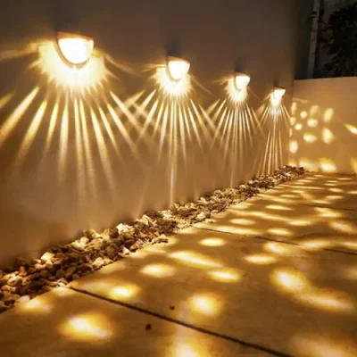 Illuminazione pannello solare Poly LED parete decorativa scala orizzontale per esterni Spia di emergenza