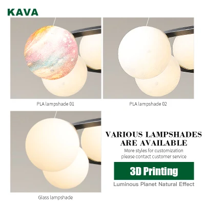 Moderno e lussuoso lampadario a braccio rotondo, soggiorno in ferro da stiro a più teste Lampada a sospensione LED montata a soffitto