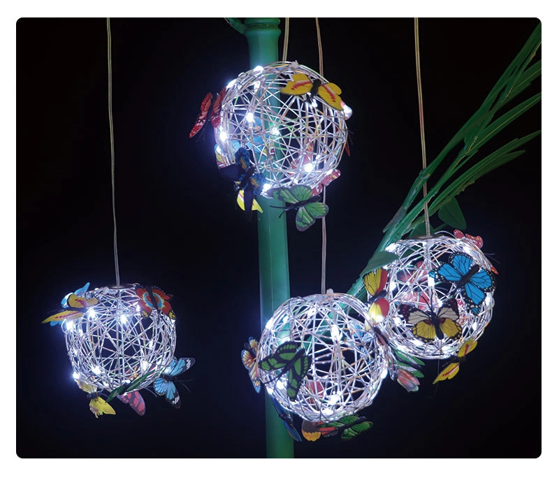 High Quality Garden Butterfly LED Light Wind Chime Light for Home Yard Garden Simulation Animal Hanging Tree Lamp