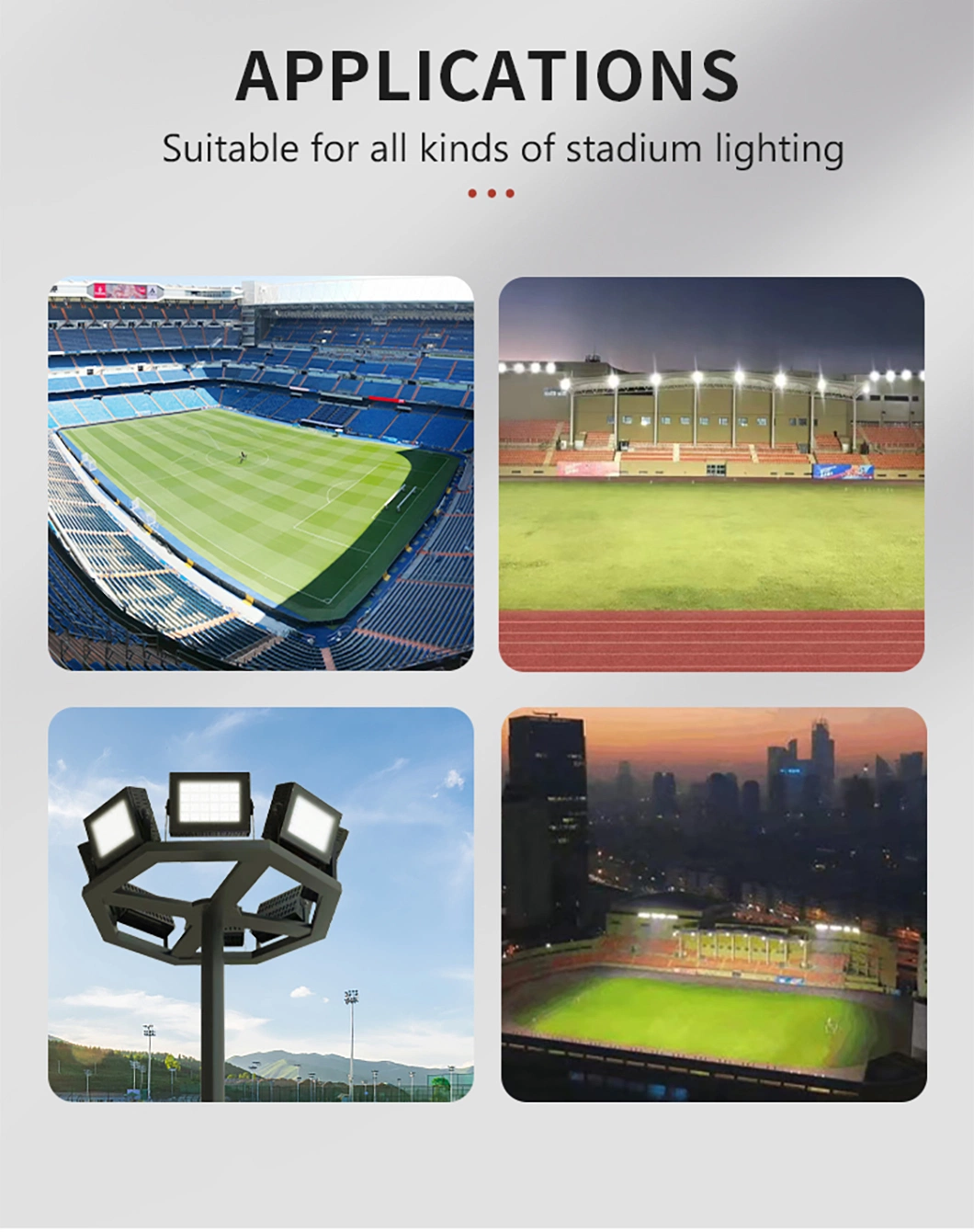 China Manufacturer Factory Waterproof IP65 140lm/W 300W 1000W 1200W Outdoor Sport Projector Football LED High Mast Football Stadium Flood Lamp Lighting Light