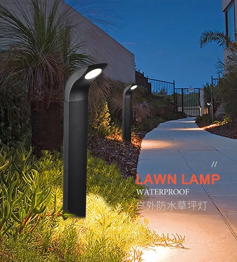 10W Round IP65 Waterproof Landscape Aluminum Post Bollard Countyard LED Lawn Light