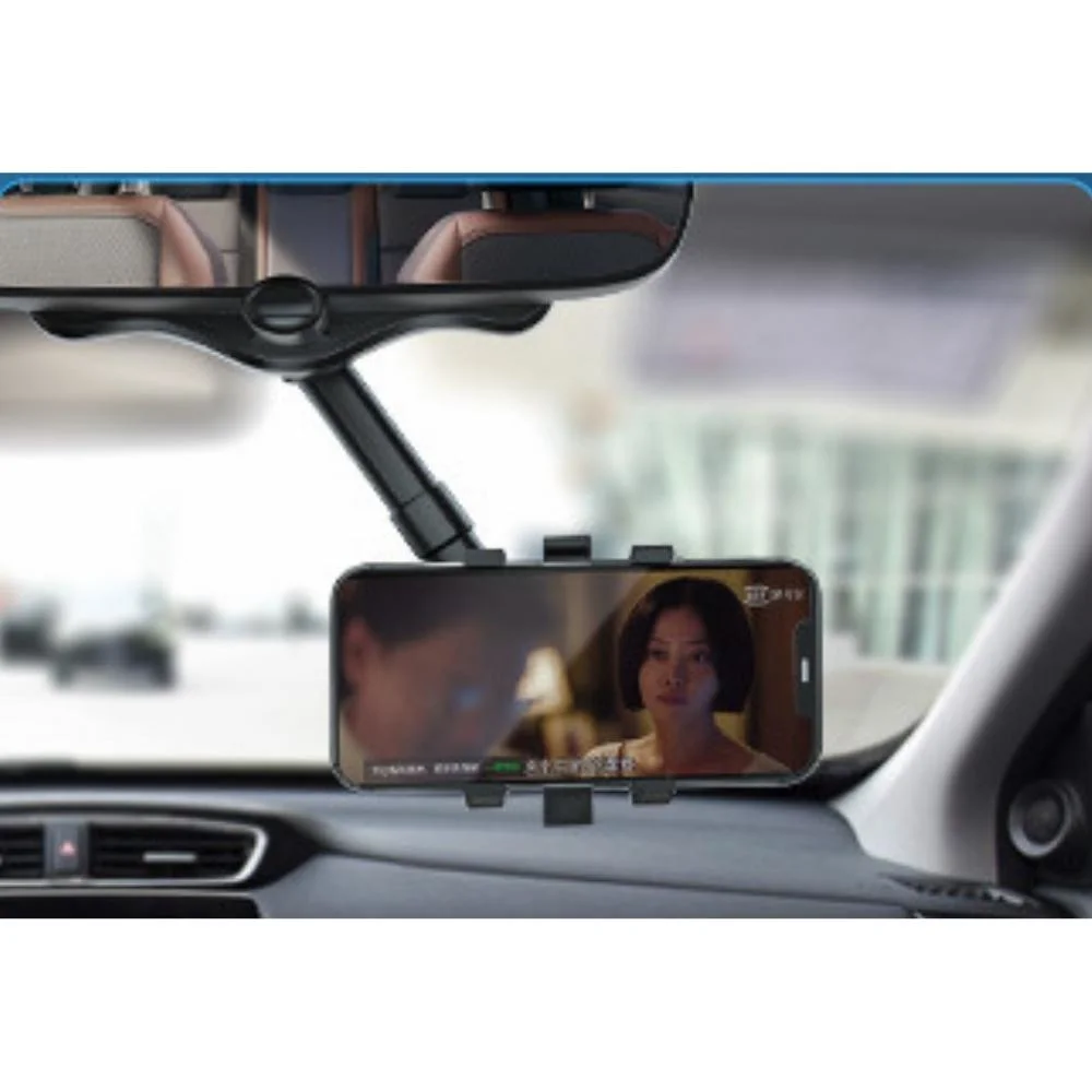 Universal 360 Degree Rotatable and Retractable Car Phone Holder Multifunctional Rearview Mirror Phone Mount for Mobile Phones Wyz20546