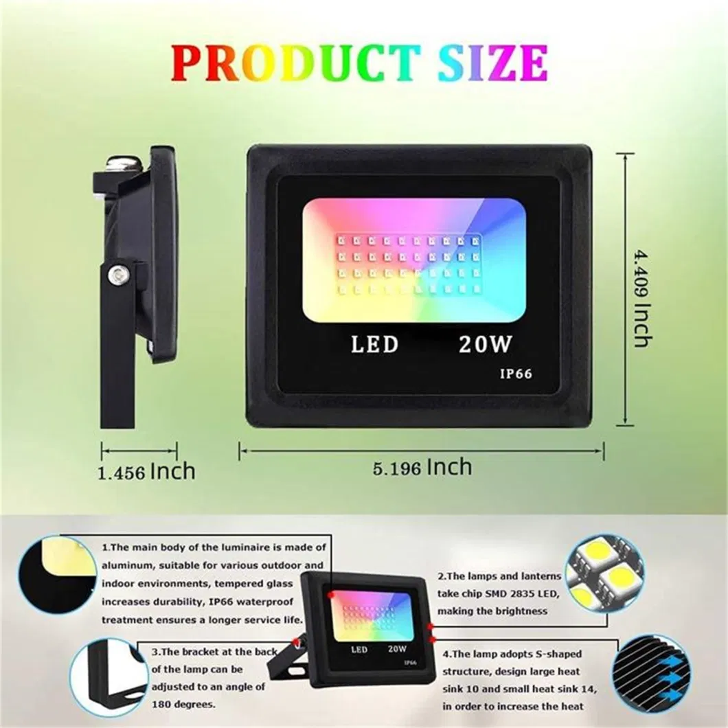 RGB Flood Lights 15W 25W 100W Floodlight Outdoor Waterproof High Quality