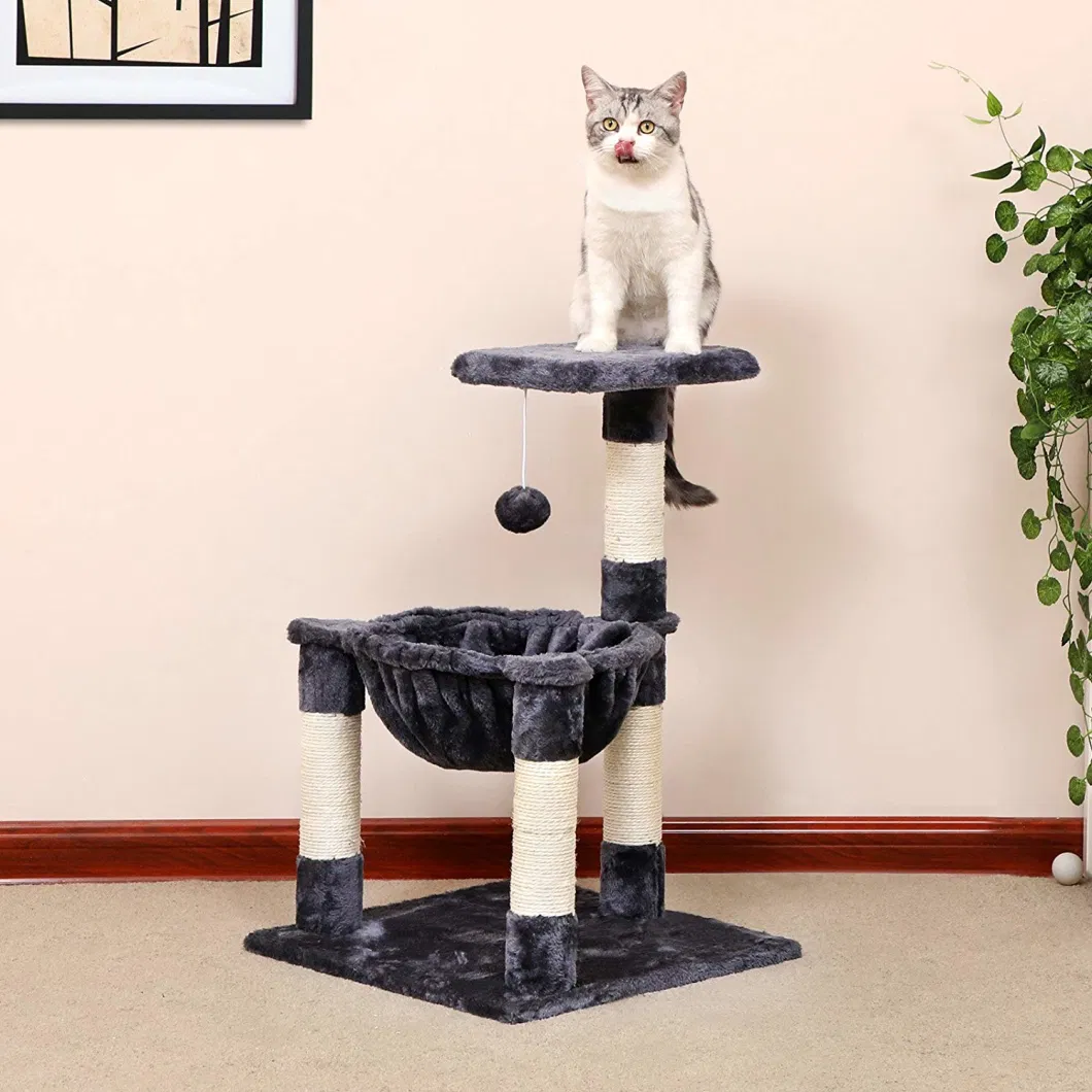 Deluxe Cat Tree and Condos Tall Cat Scratching Post with Bed