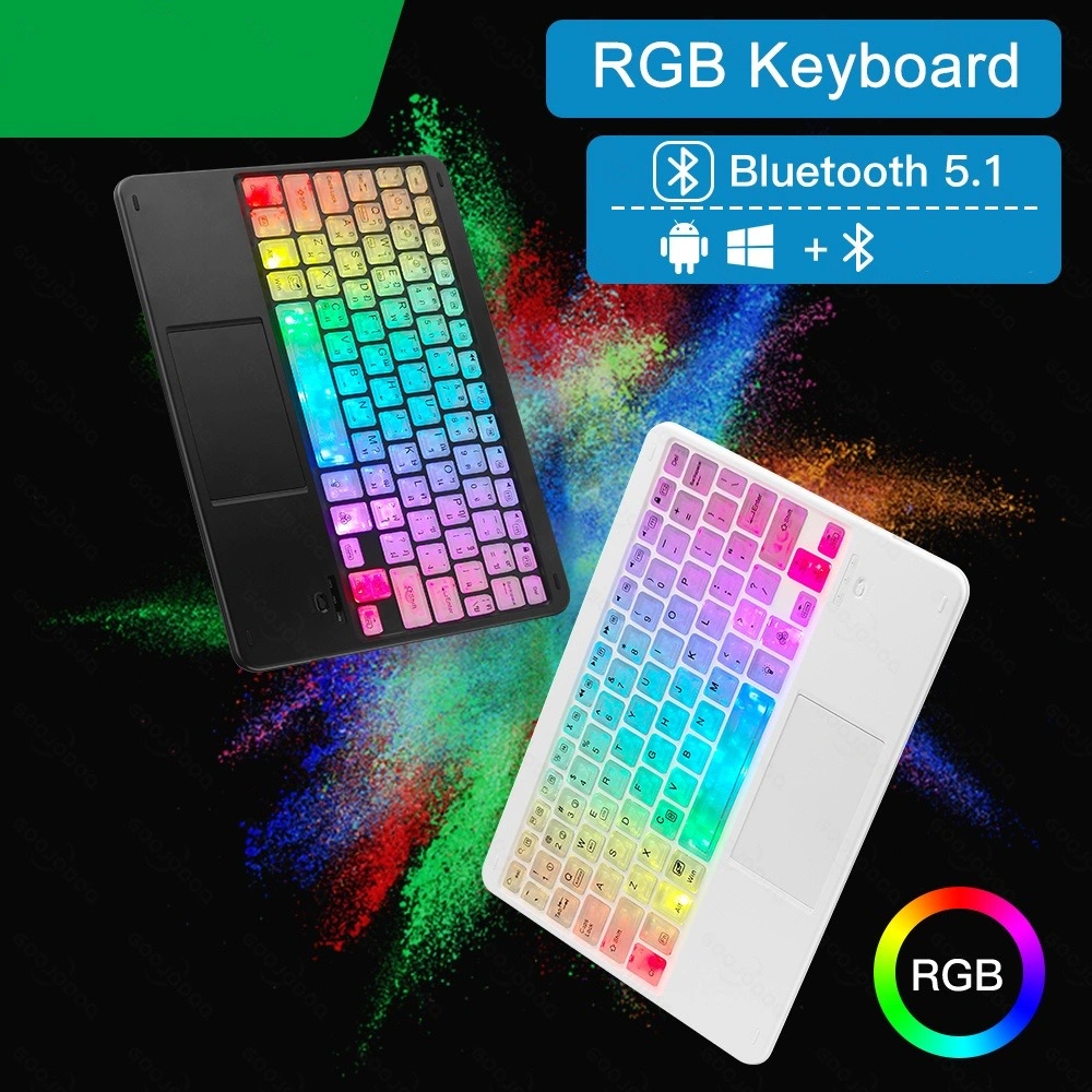 iPad Backlit Bluetooth Keyboard Laptop Tablet Keyboard 10 Inch Colorful Luminous