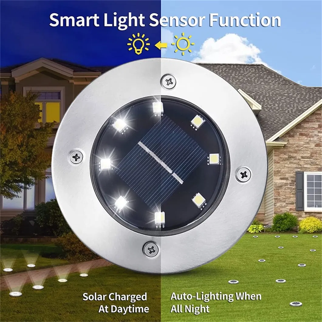 8LED Waterproof Solar Lights Outdoor Landscape Lamp Floor Light IP65 Solar Lawn Light for Garden