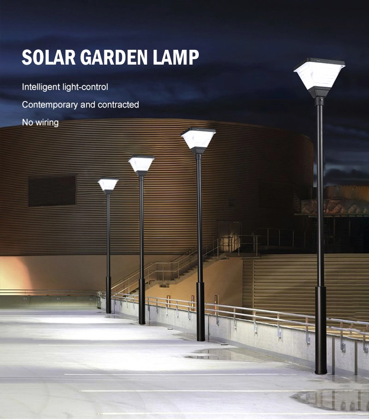 Aluminum Outdoor Bollard Yard Courtyard Fixture Outside Park LED Solar Garden Light