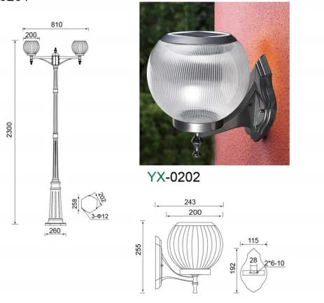 IP65 Outdoor Decorative Waterproof Garden Pillar LED Lawn Bollard Solar LED Post Light