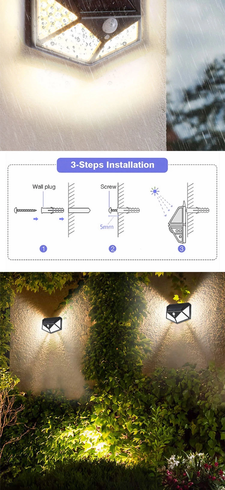 View Larger Imageadd to Comparesharehigh Quality Cheap Price Outdoor Solar Powered Garden Lamp 100 LED Waterproof Motion Sensor Solar Wall Garden Lights