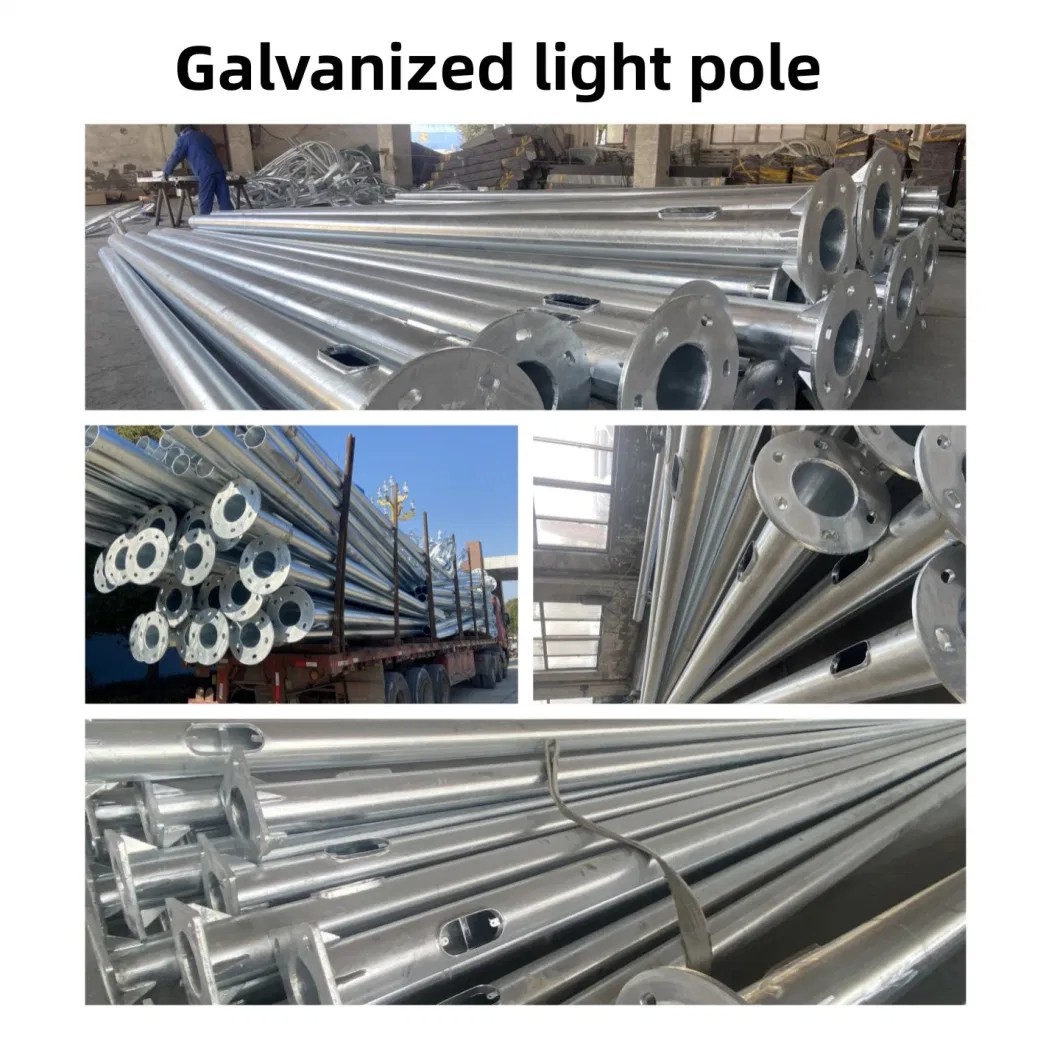 Galvanized Round and Conical Steel Street Lighting Pole Outdoor Decorative LED Lamp Post Lights Pole Street Lighting Pole Polygonal High Mast Pole