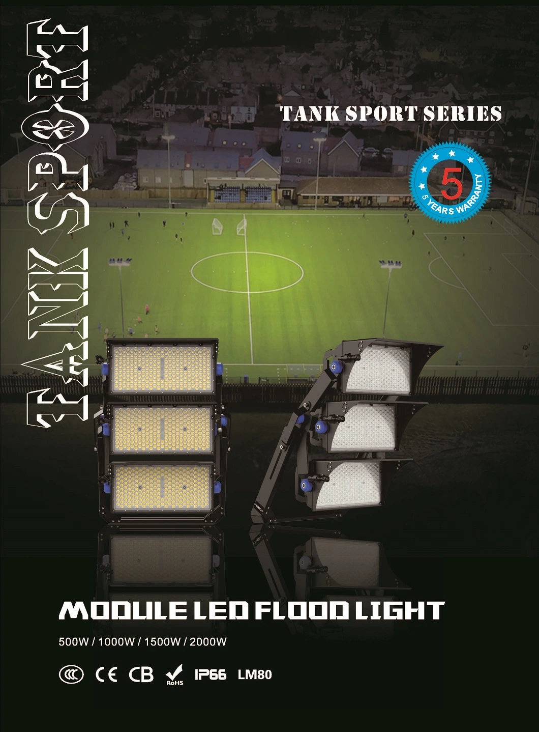 Waterproof and Anti-Glare High Wattage Flood Light Stadium Lighting for Sports Lighting LED