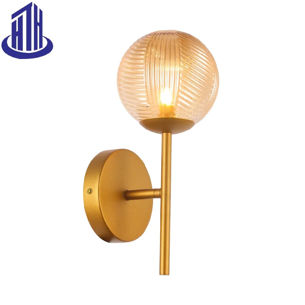 Art Decorative Modern Metal Golden Glass Wall-Mounted Light Wall Lamp (6009-1)