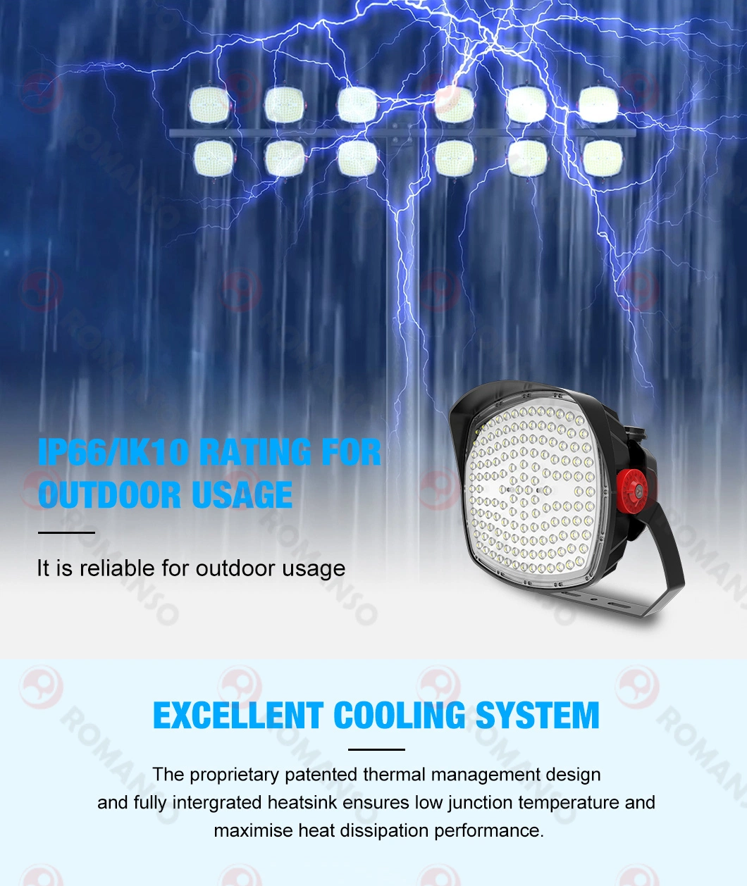 Modular Design Outdoor LED Sport Light Football 1000W Stadium Light 1000 Watt LED High Mast Lighting