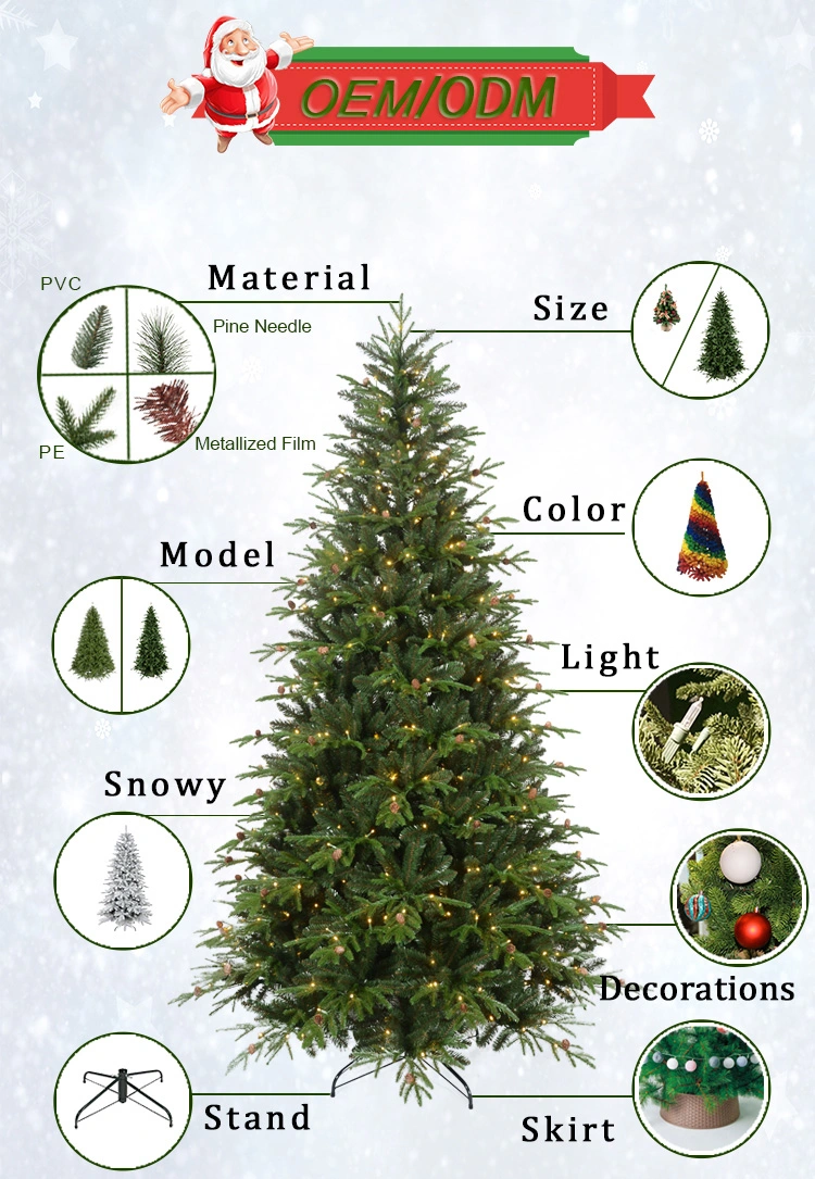 7.5FT Artificial Christmas Tree Hot Sale Giant LED Lights Christmas Accessories Tall Premium Christmas Tree