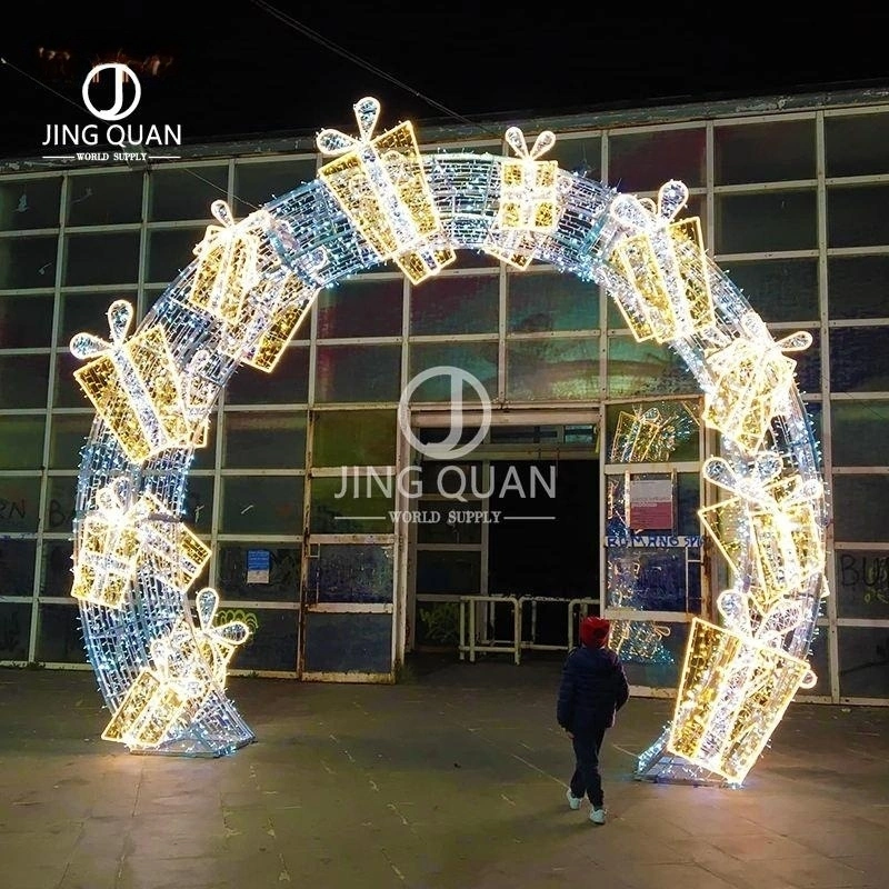 3D Arch Christmas Decoration Motif Lights Outdoor Street Waterproof Holiday Tunnel Decors New Designs Shopping Mall Decorative Lamps