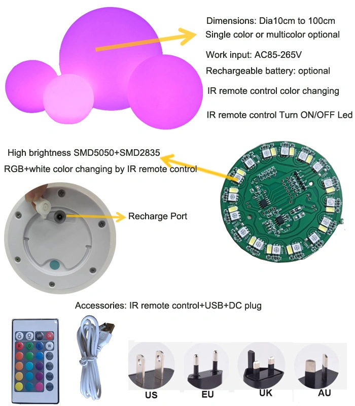 Romantic LED Furniture Outdoor LED Ball Lighting for Garden Home Commercial Area