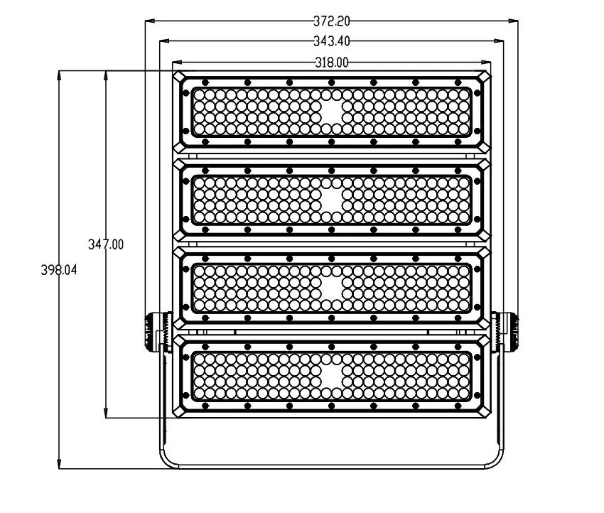 Module Design LED Flood Light IP66 Water-Proof 50W 100W 200W 300W 400W 500W 150lm/W LED Tunnel Light/Football/Tennis /Sports Court Lighting Stadium Light