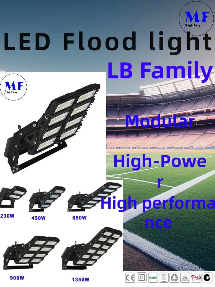 High Power High Quality IP66 Outdoor LED Flood Light 230W-900W-1350W Used for Sports Lighting Field Stadium LED Light