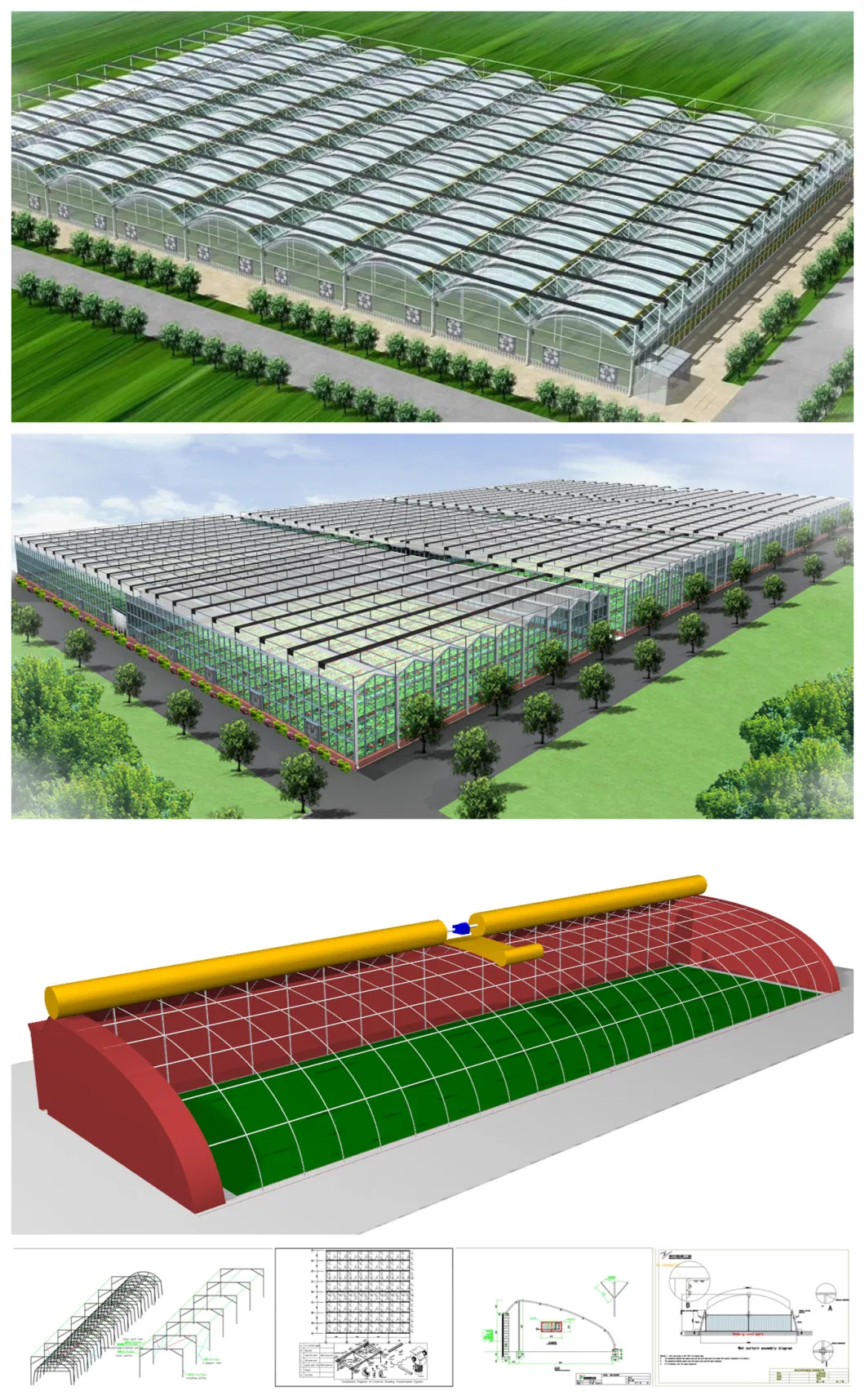 ISO Certified Newly Developed Single Slope Sunlight Film/Polycarbonate Greenhouse for Vegetable/Seedlings/Hydroponics