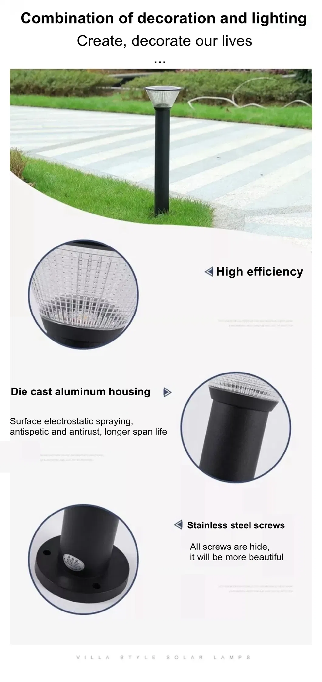 Garden Decoration Solar Bollard Light