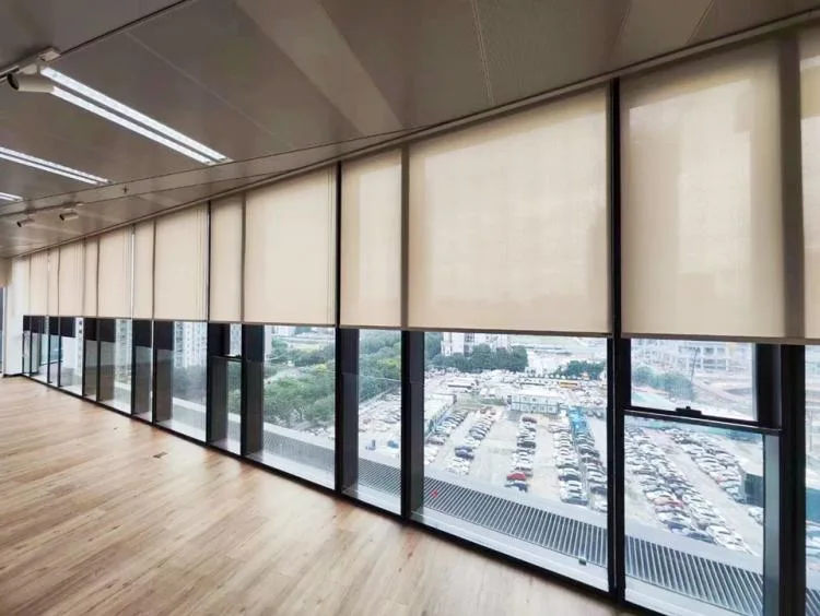 Offices Public Places Shading Blinds Smart Motor Electric Remote Control Roller Curtain