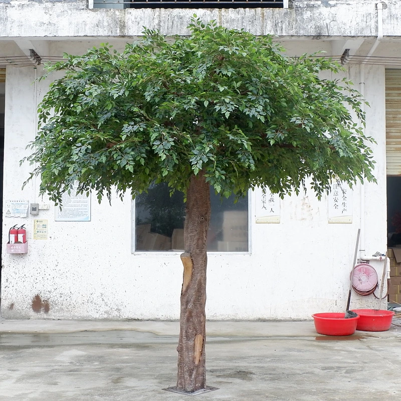 Large Tall Artificial Plastic Green Ficus Tree Plastic Artificial Banyan Tree Artificial Tree for Indoor Outdoor Decor