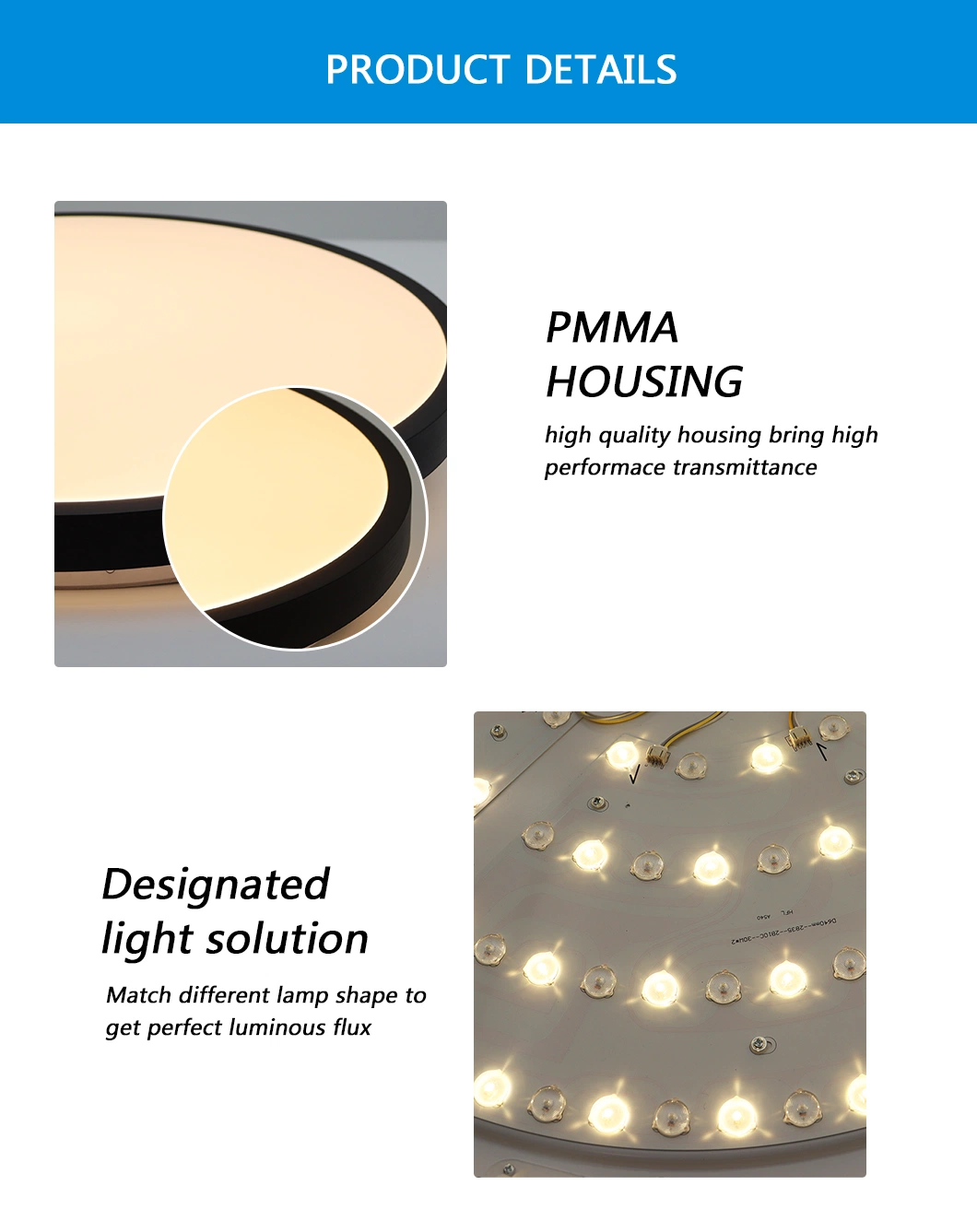 Lighting Designated Solution Design Intelligent Digital LED Lamp Fittings Ceiling Light