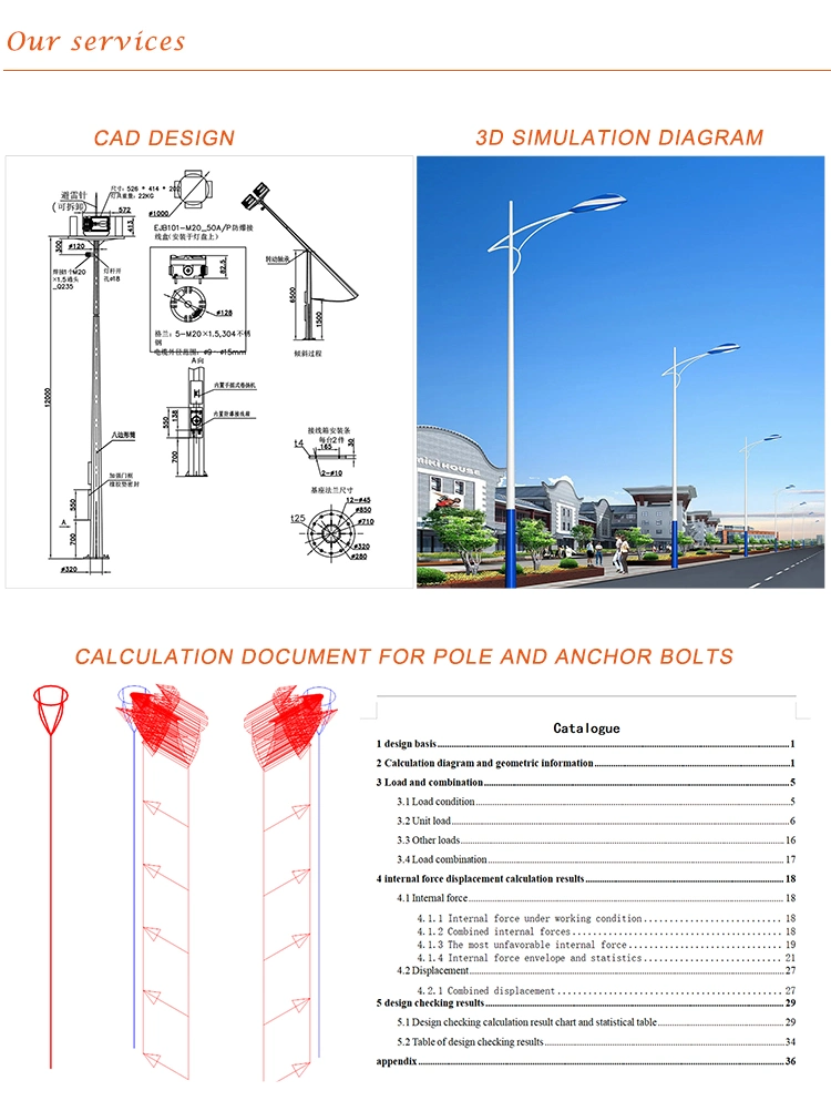 Professional Manufacturer Good Price Road Lighting Lamp Pole Green Energy LED Waterproof IP66 Street Light Pole