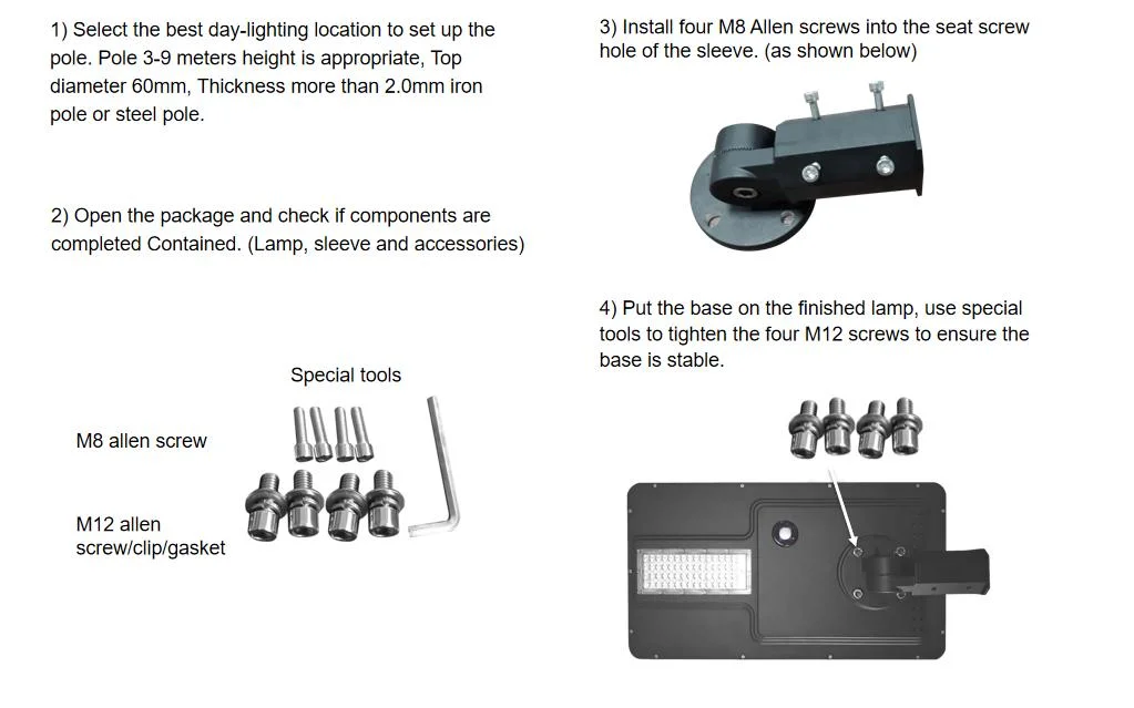 300W 400W 500W Solar Powered Lights All in One Street Light