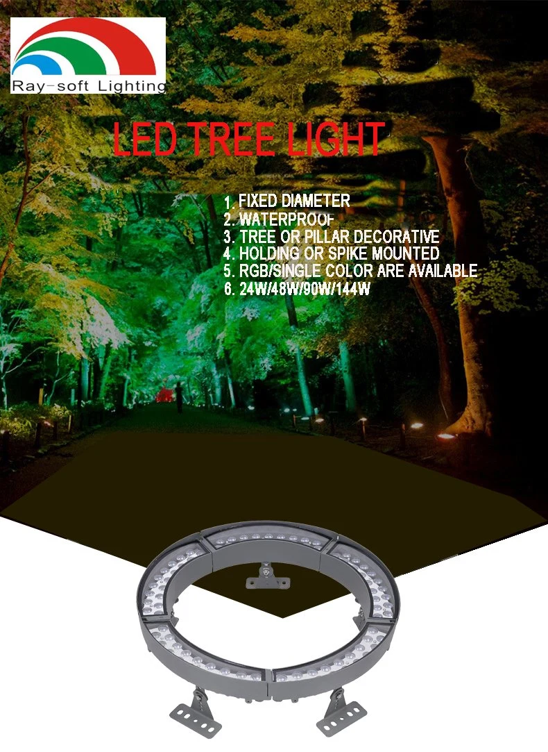 90W DMX512 RGBW LED Palm Coconut Pillar Ring Hug Decorative Tree Flood Light