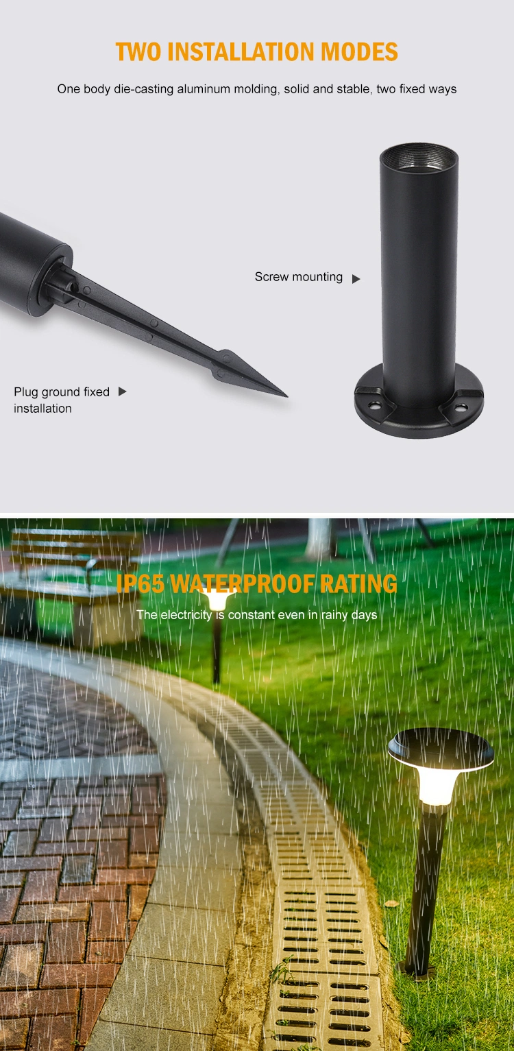 Bollard Yard Driveway Courtyard Park 5W LED Solar Lawn Light